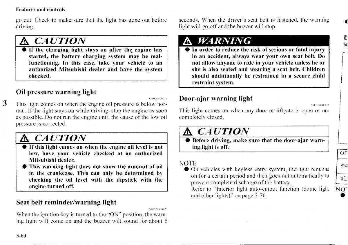 Mitsubishi Outlander I 1 owners manual / page 136