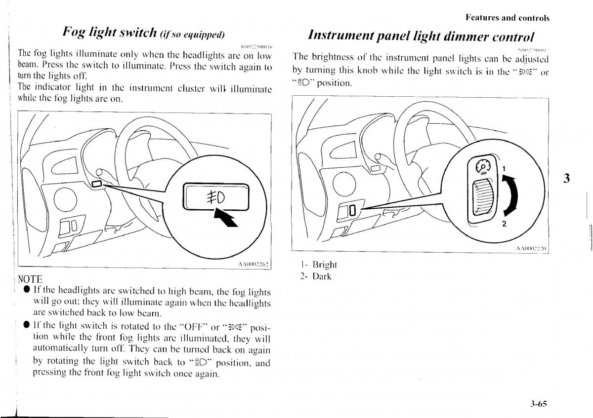 Mitsubishi Outlander I 1 owners manual / page 141