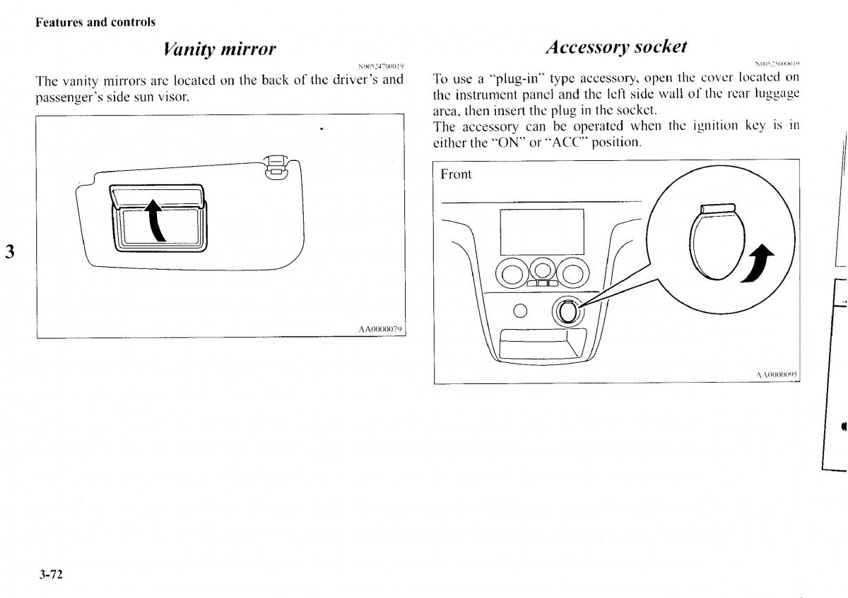 Mitsubishi Outlander I 1 owners manual / page 148