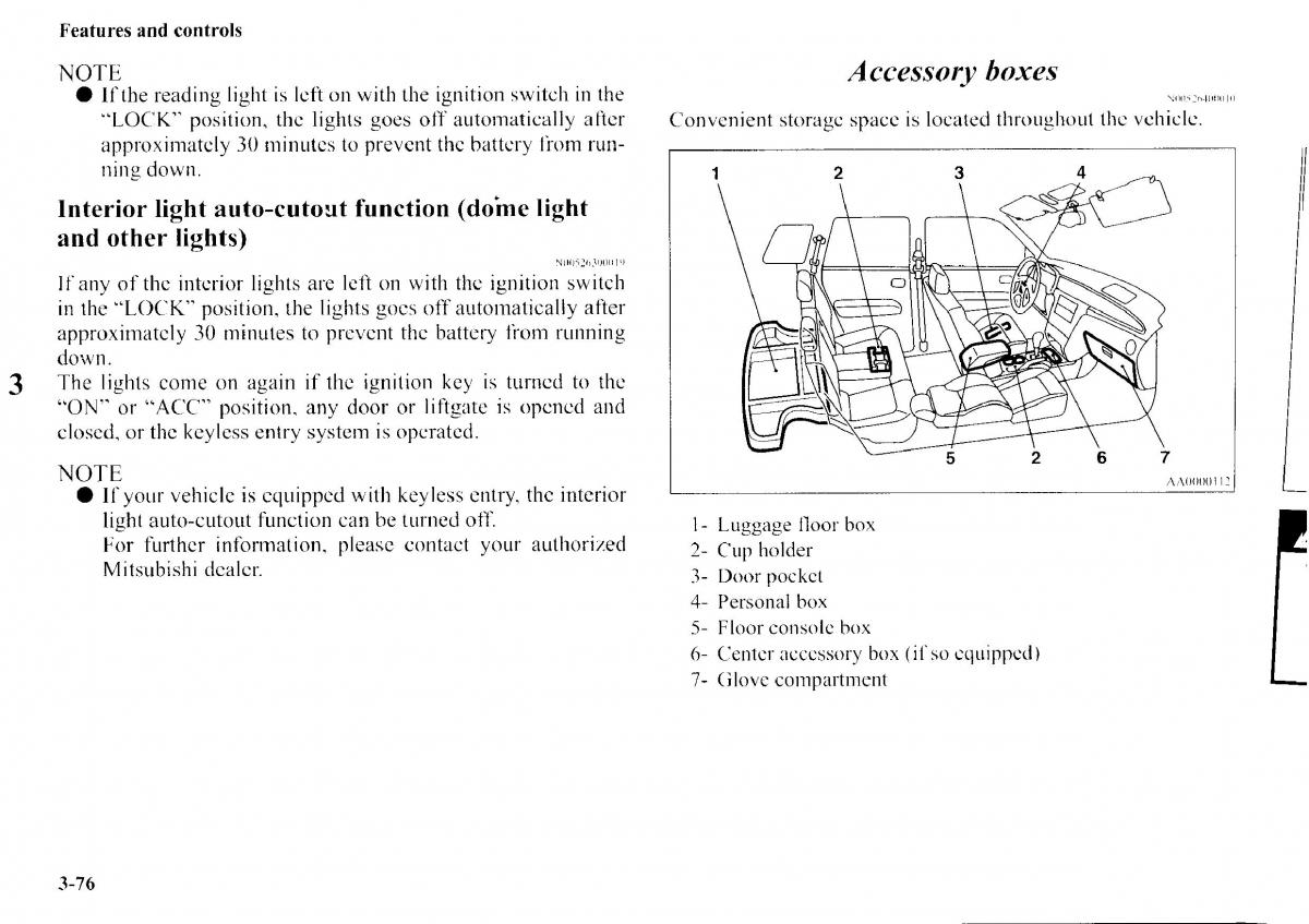 Mitsubishi Outlander I 1 owners manual / page 152