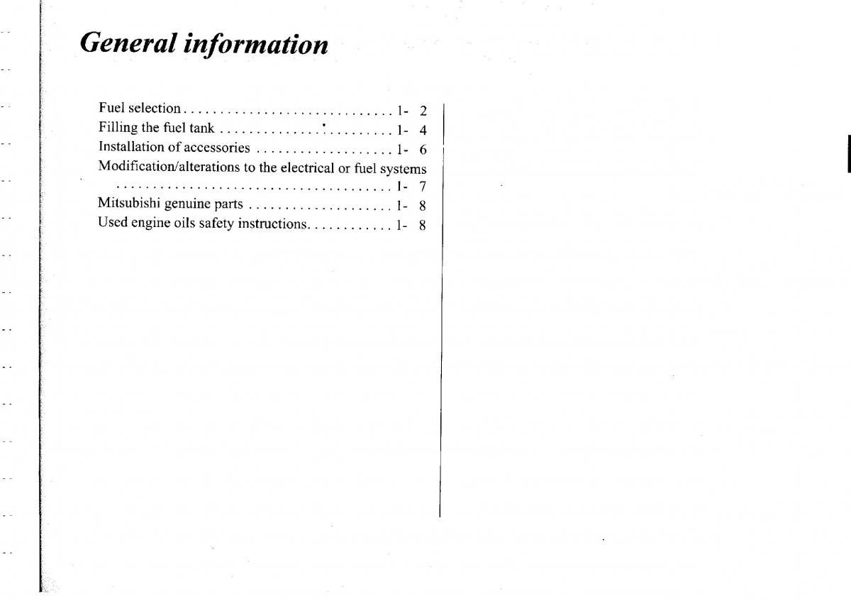 manual  Mitsubishi Outlander I 1 owners manual / page 16