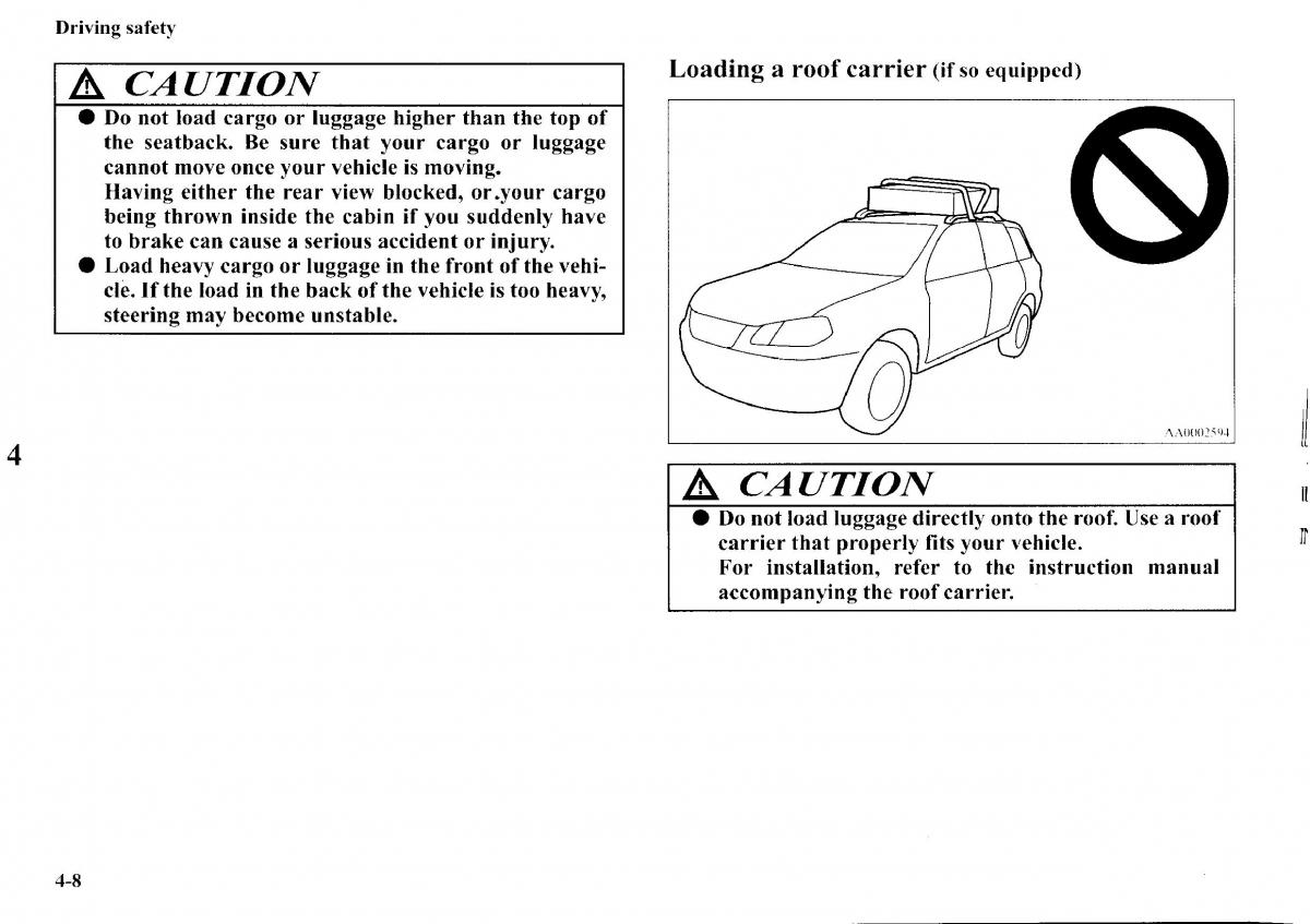 Mitsubishi Outlander I 1 owners manual / page 171