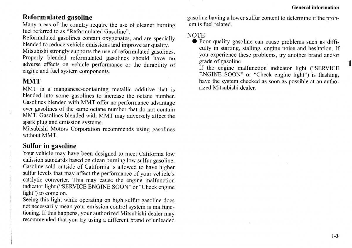 manual  Mitsubishi Outlander I 1 owners manual / page 18