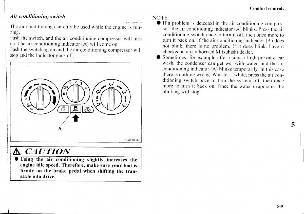 Mitsubishi Outlander I 1 owners manual / page 187