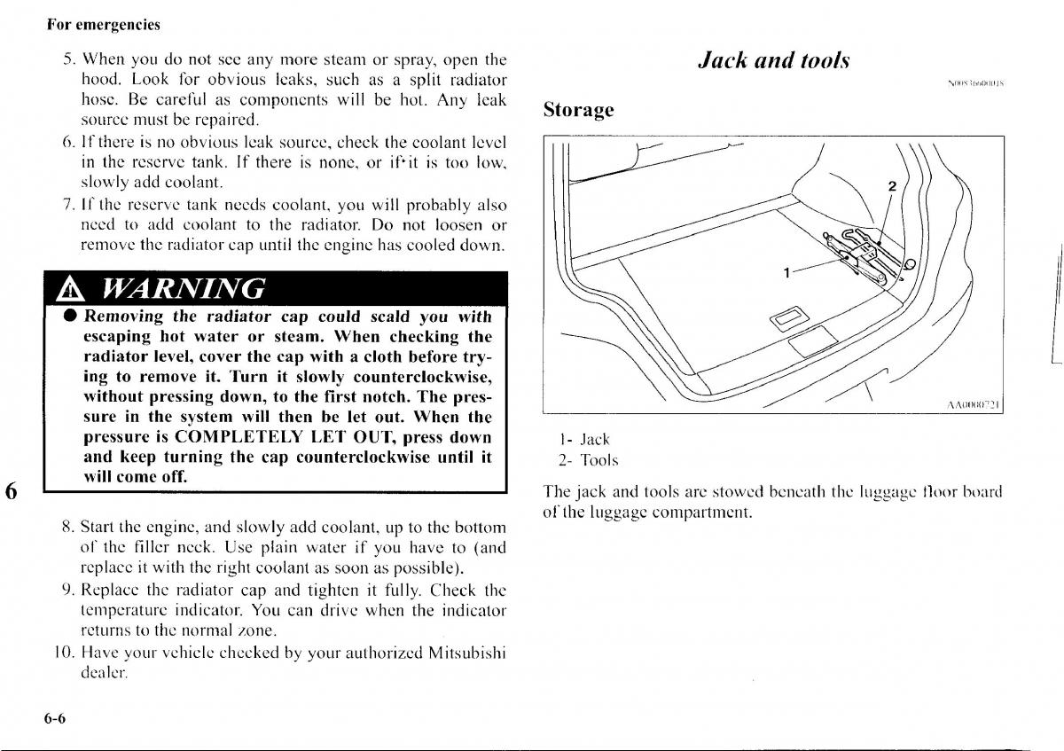 manual  Mitsubishi Outlander I 1 owners manual / page 216