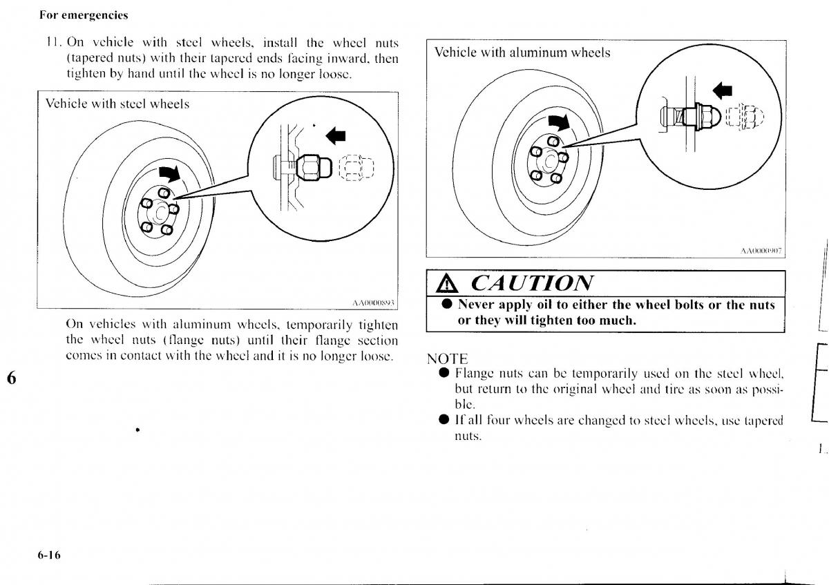 Mitsubishi Outlander I 1 owners manual / page 226