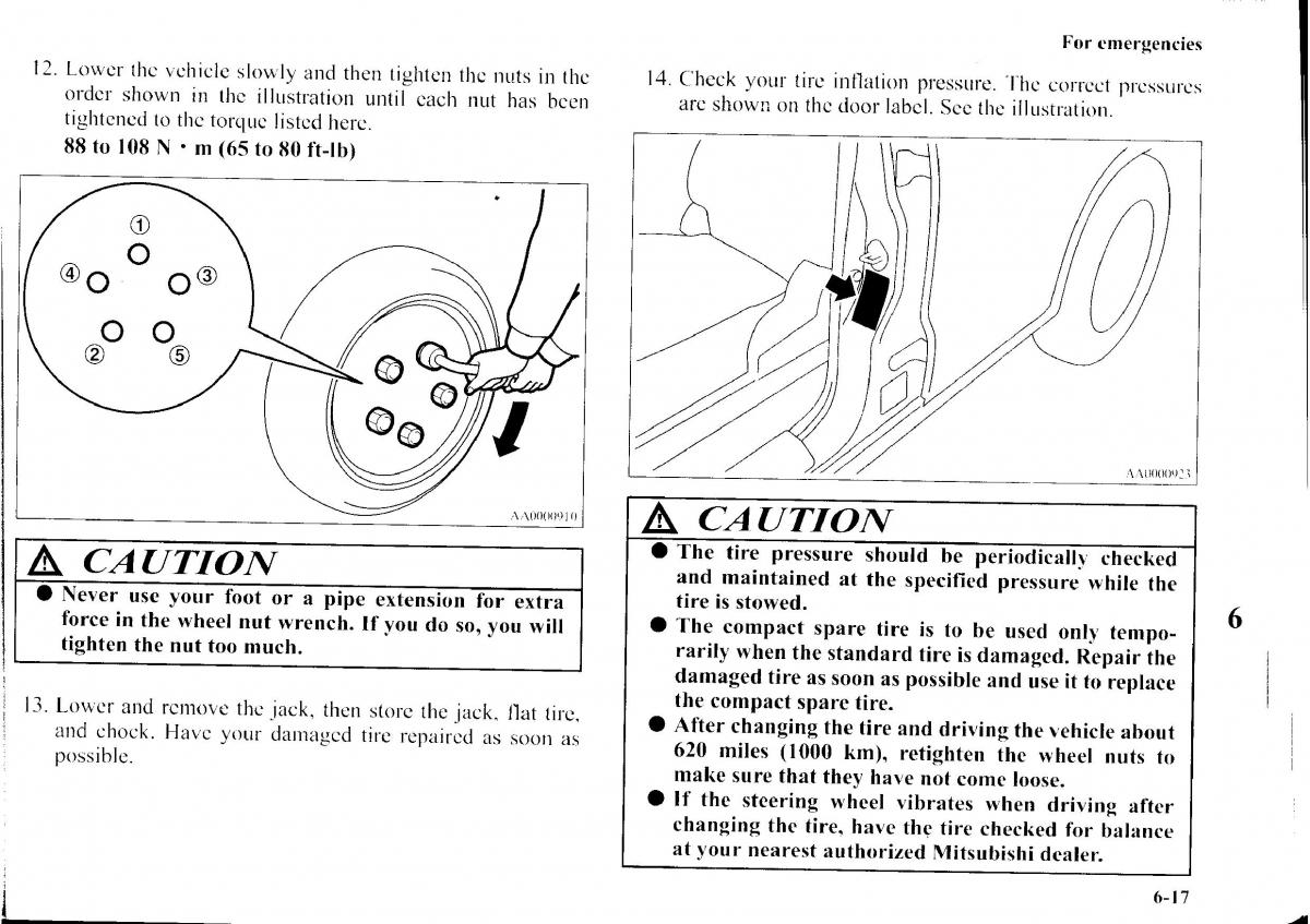 Mitsubishi Outlander I 1 owners manual / page 227