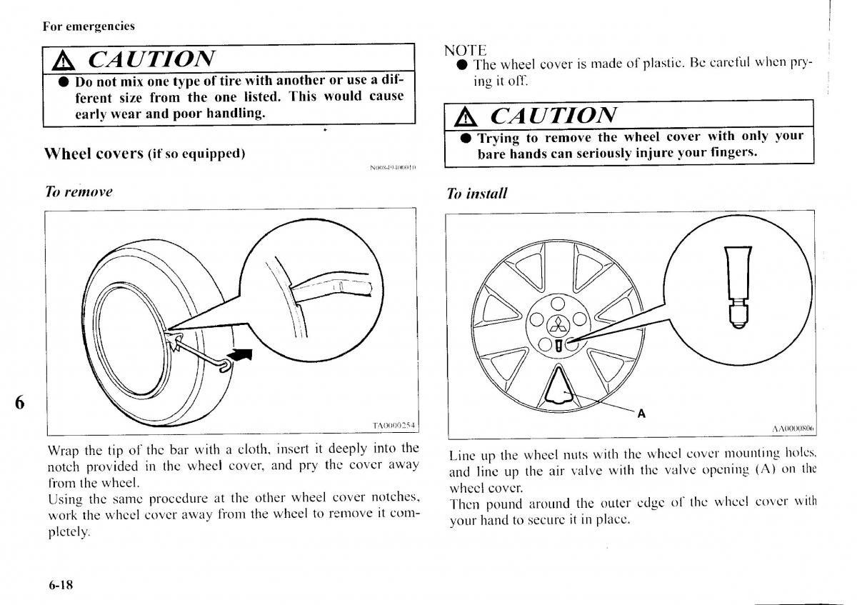 Mitsubishi Outlander I 1 owners manual / page 228