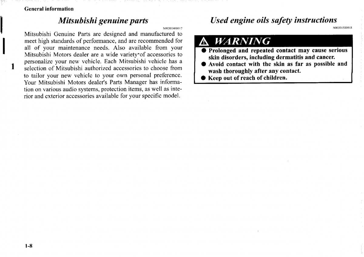 manual  Mitsubishi Outlander I 1 owners manual / page 23