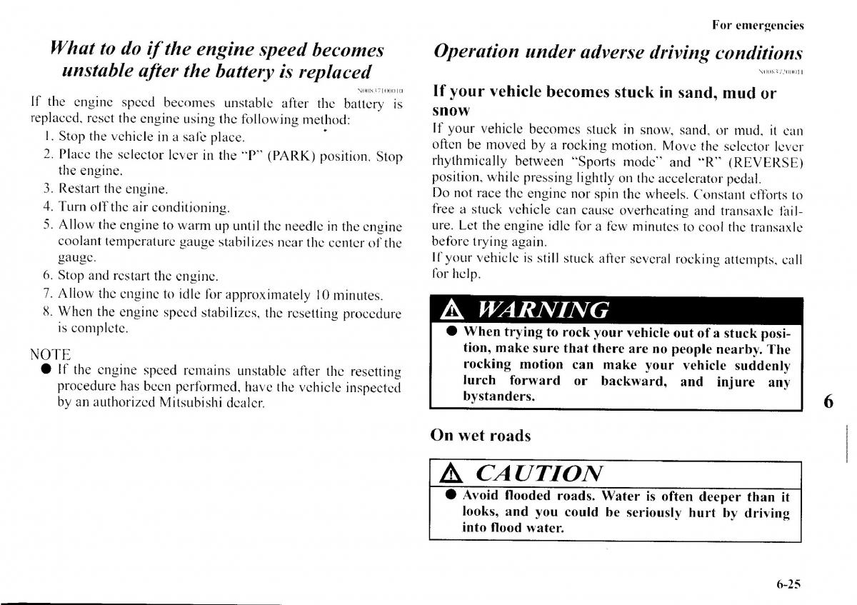 Mitsubishi Outlander I 1 owners manual / page 235