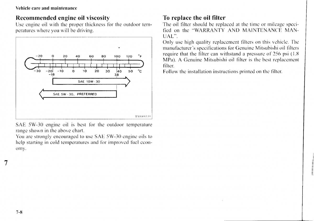 manual  Mitsubishi Outlander I 1 owners manual / page 244