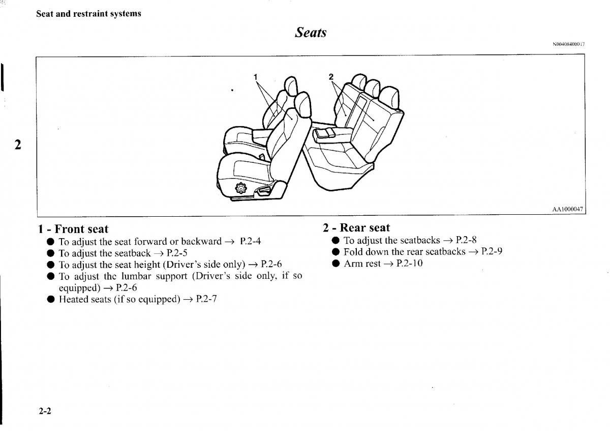 manual  Mitsubishi Outlander I 1 owners manual / page 25