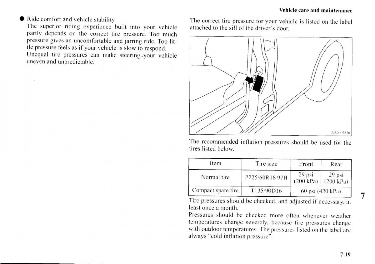 Mitsubishi Outlander I 1 owners manual / page 255