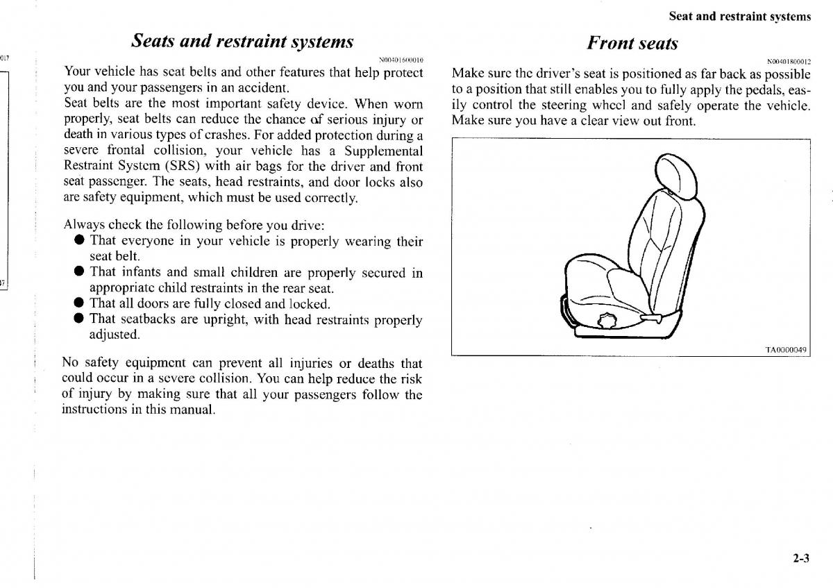 Mitsubishi Outlander I 1 owners manual / page 26