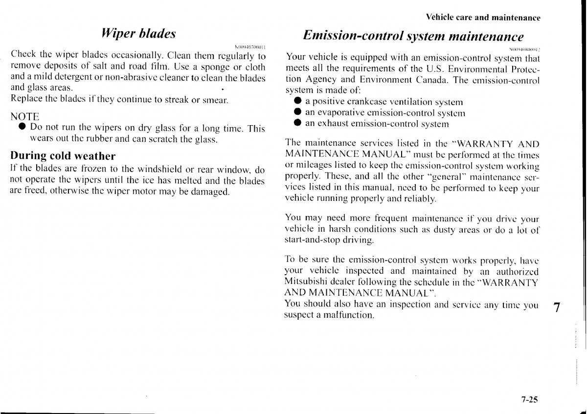 Mitsubishi Outlander I 1 owners manual / page 261