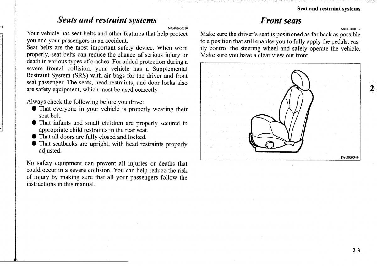 Mitsubishi Outlander I 1 owners manual / page 27