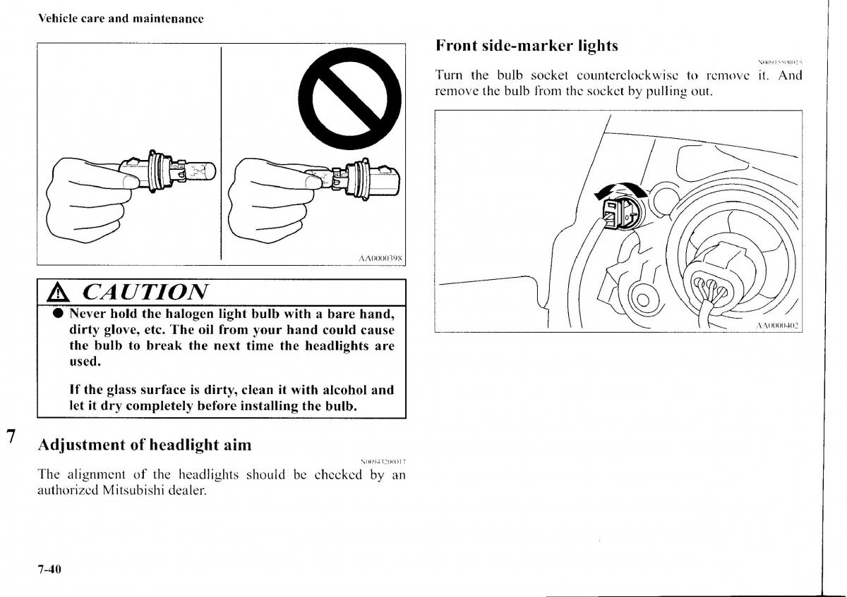 Mitsubishi Outlander I 1 owners manual / page 276