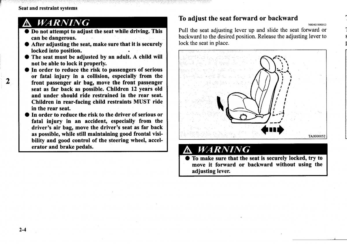 manual  Mitsubishi Outlander I 1 owners manual / page 28