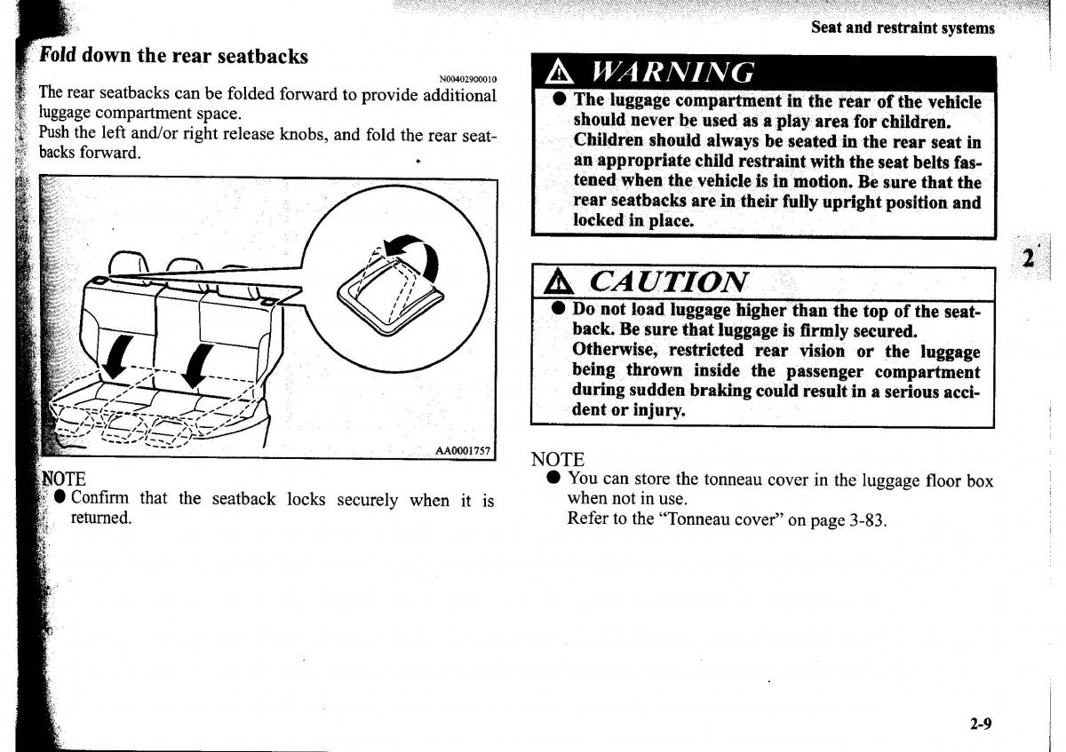 Mitsubishi Outlander I 1 owners manual / page 33