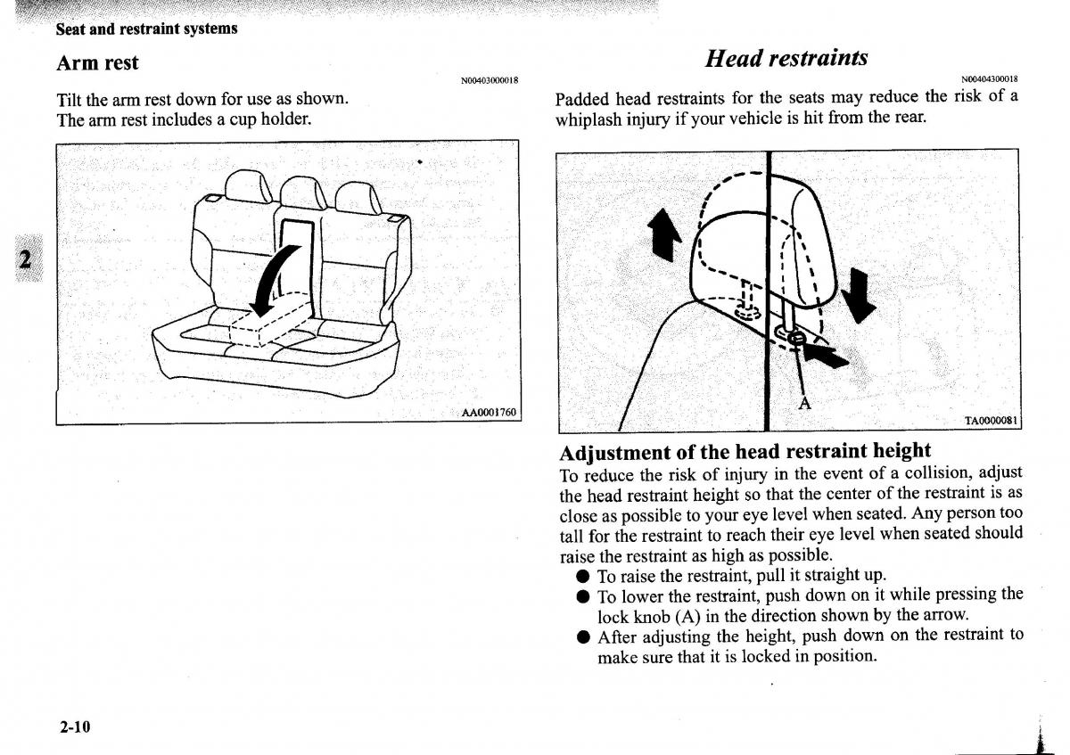 Mitsubishi Outlander I 1 owners manual / page 34