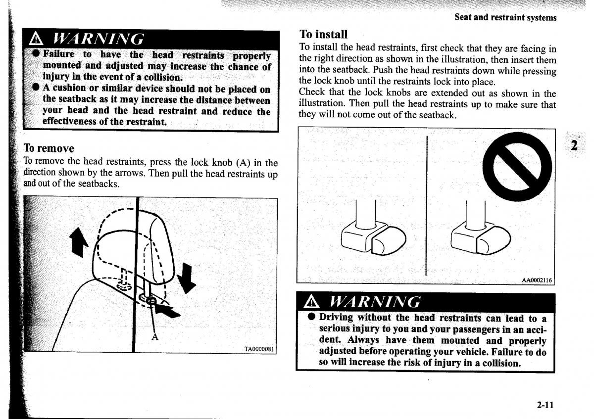 Mitsubishi Outlander I 1 owners manual / page 35