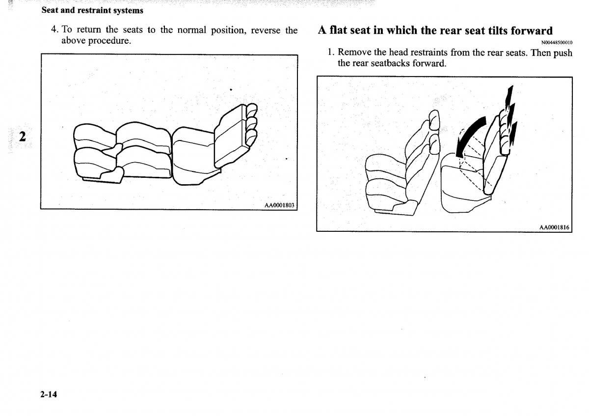 Mitsubishi Outlander I 1 owners manual / page 38