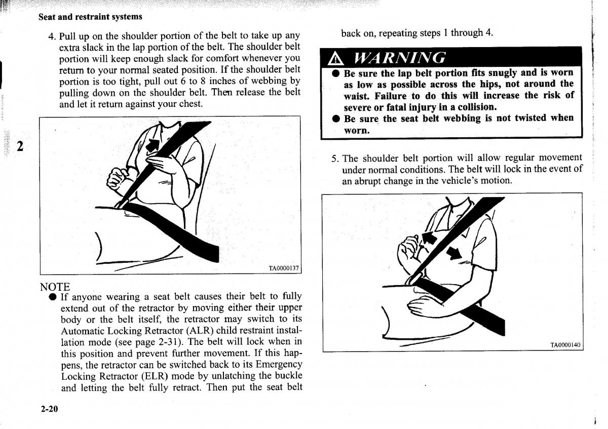 Mitsubishi Outlander I 1 owners manual / page 44