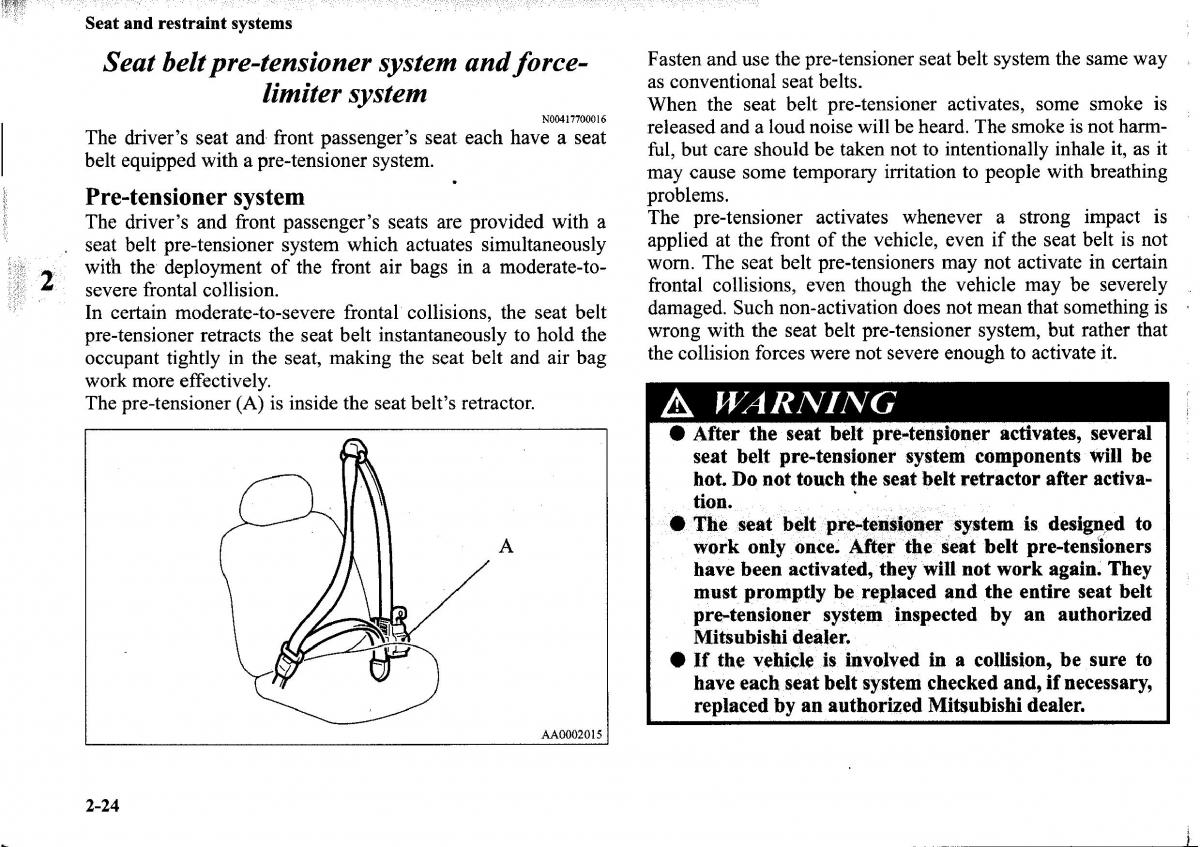 Mitsubishi Outlander I 1 owners manual / page 48