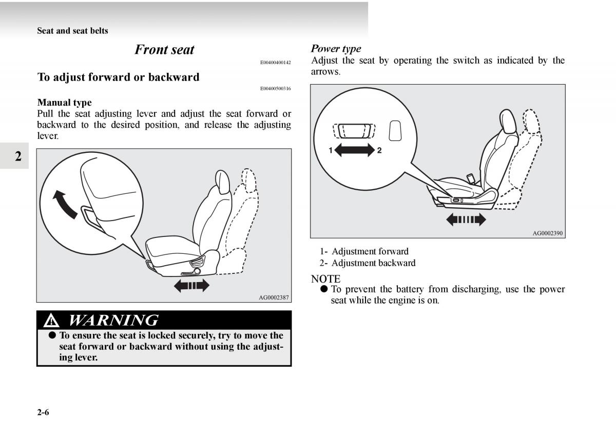 Mitsubishi Outlander II 2 owners manual / page 84