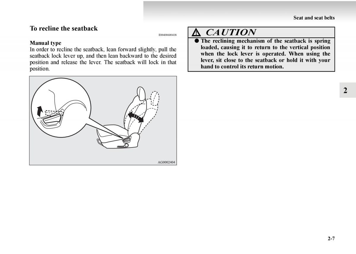 Mitsubishi Outlander II 2 owners manual / page 85