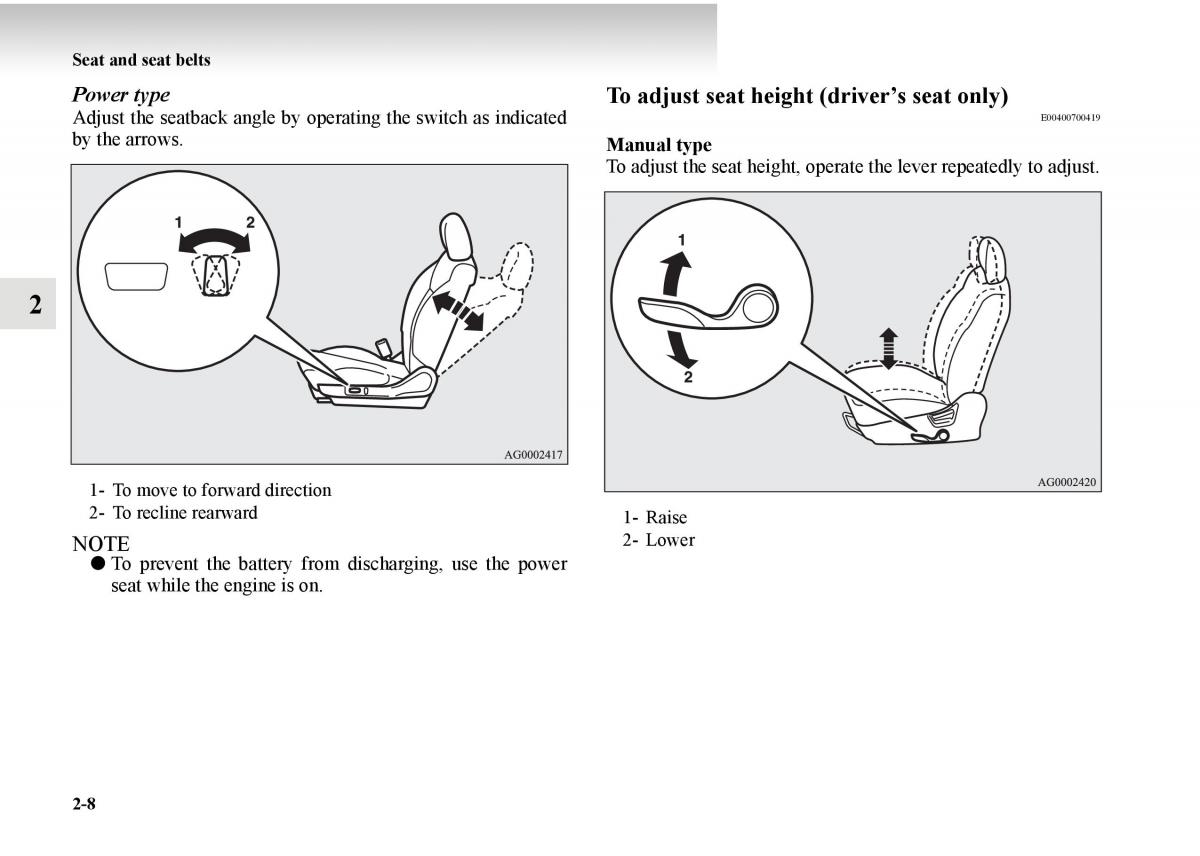 Mitsubishi Outlander II 2 owners manual / page 86