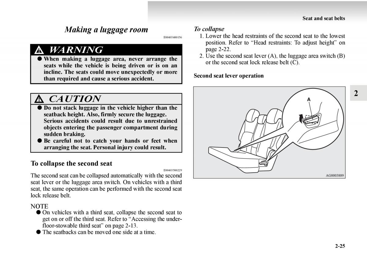 Mitsubishi Outlander II 2 owners manual / page 103