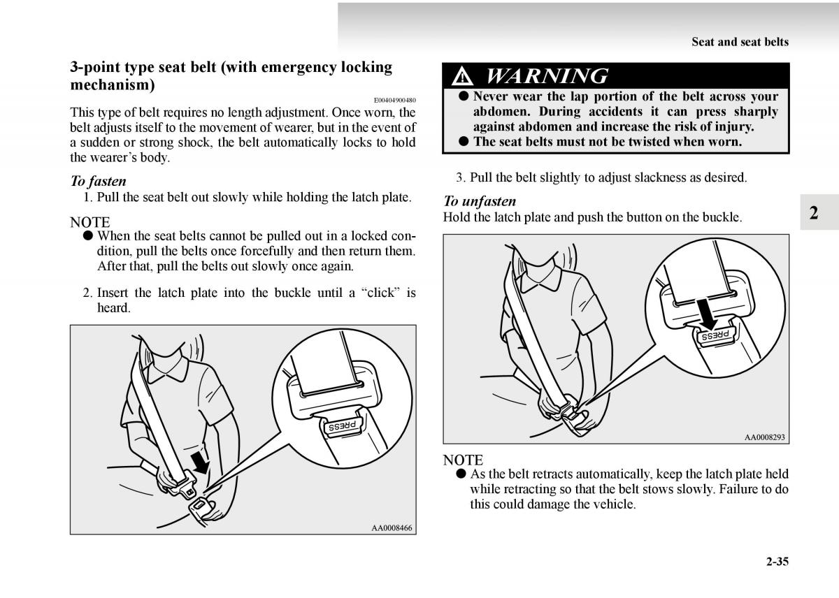 Mitsubishi Outlander II 2 owners manual / page 113