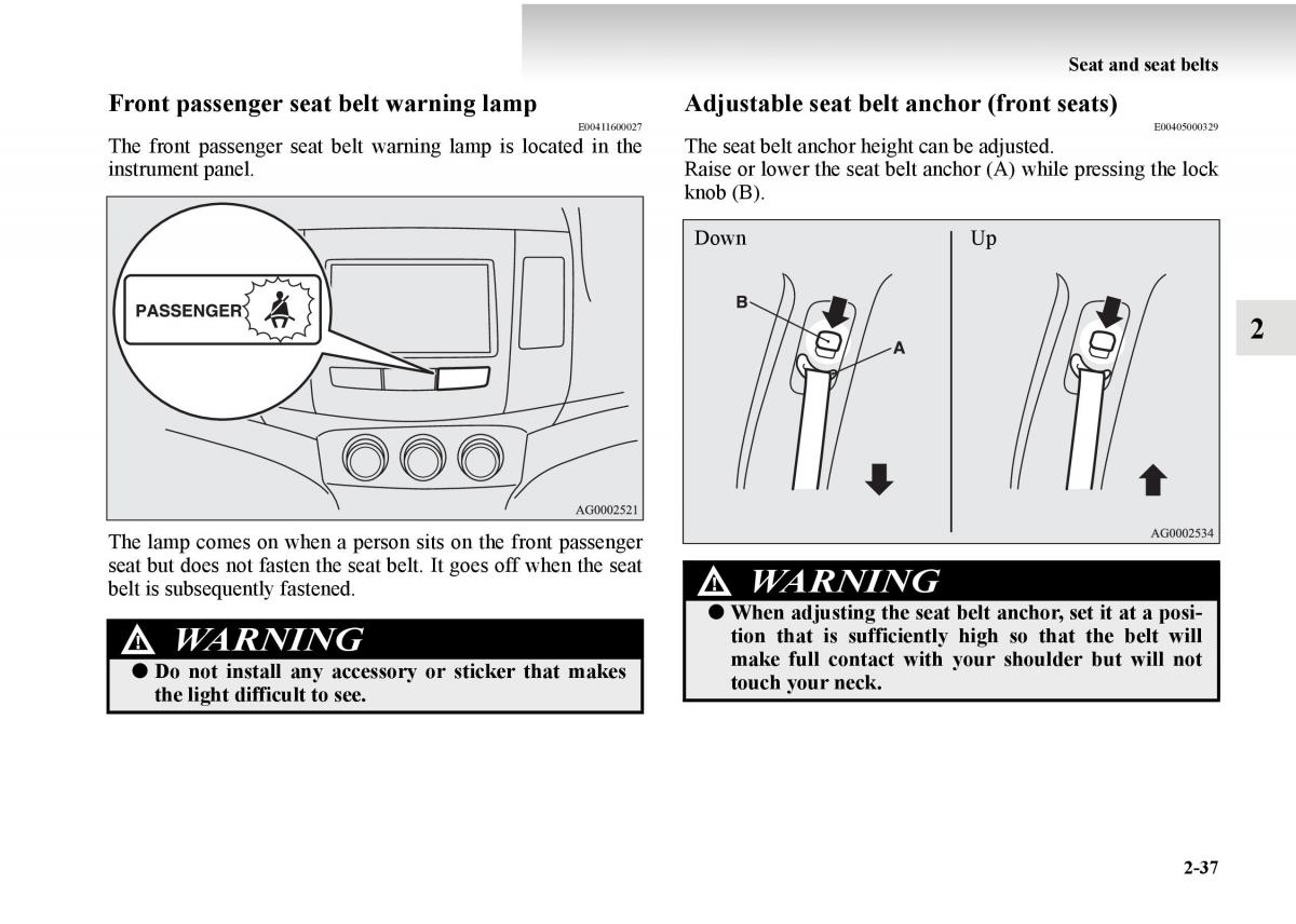 Mitsubishi Outlander II 2 owners manual / page 115