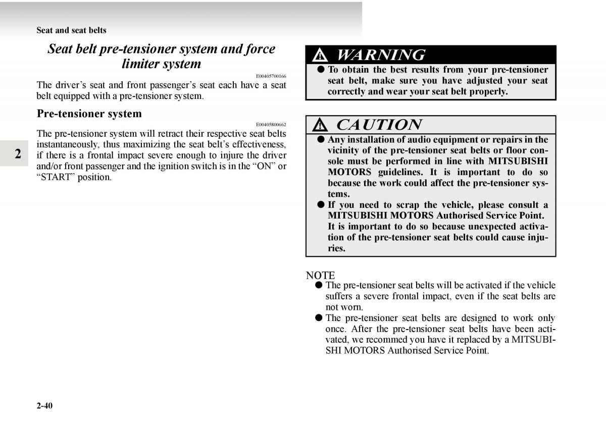 Mitsubishi Outlander II 2 owners manual / page 118