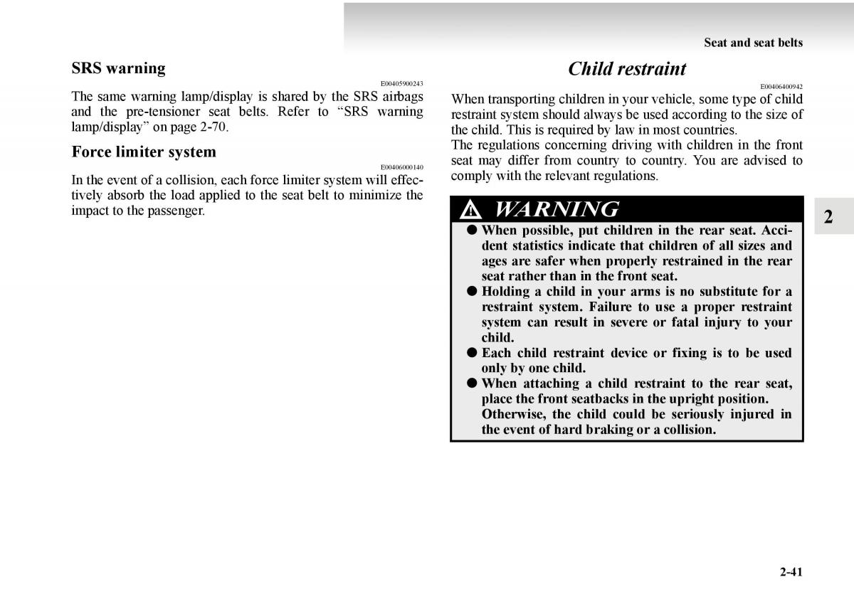 Mitsubishi Outlander II 2 owners manual / page 119