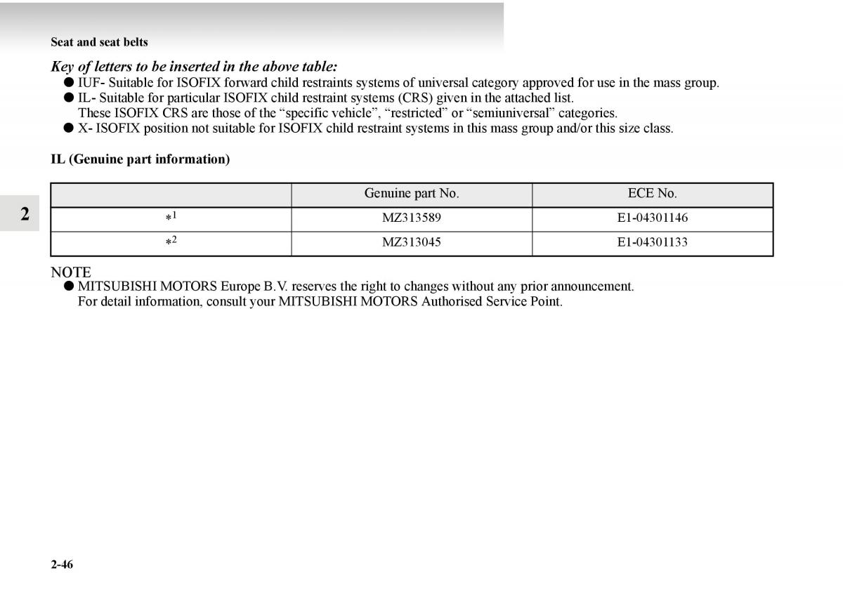 Mitsubishi Outlander II 2 owners manual / page 124