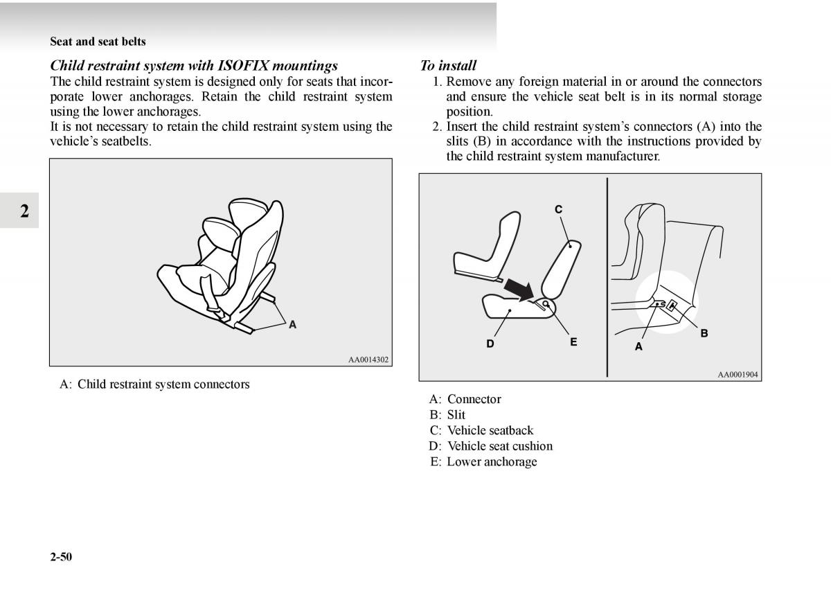 Mitsubishi Outlander II 2 owners manual / page 128