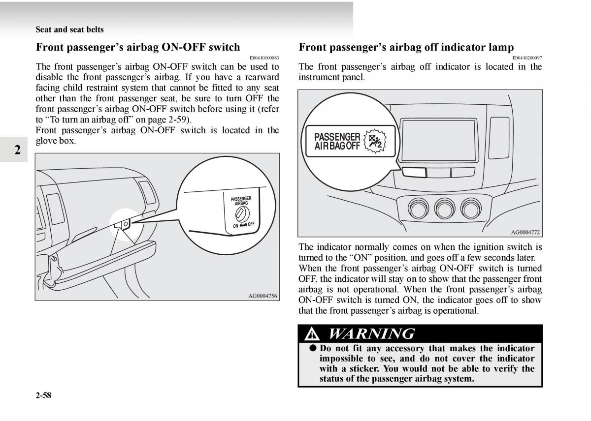 Mitsubishi Outlander II 2 owners manual / page 136