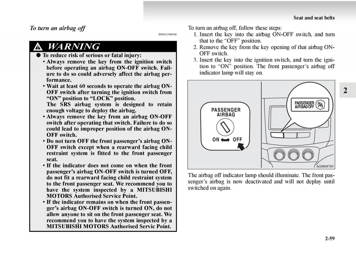 Mitsubishi Outlander II 2 owners manual / page 137