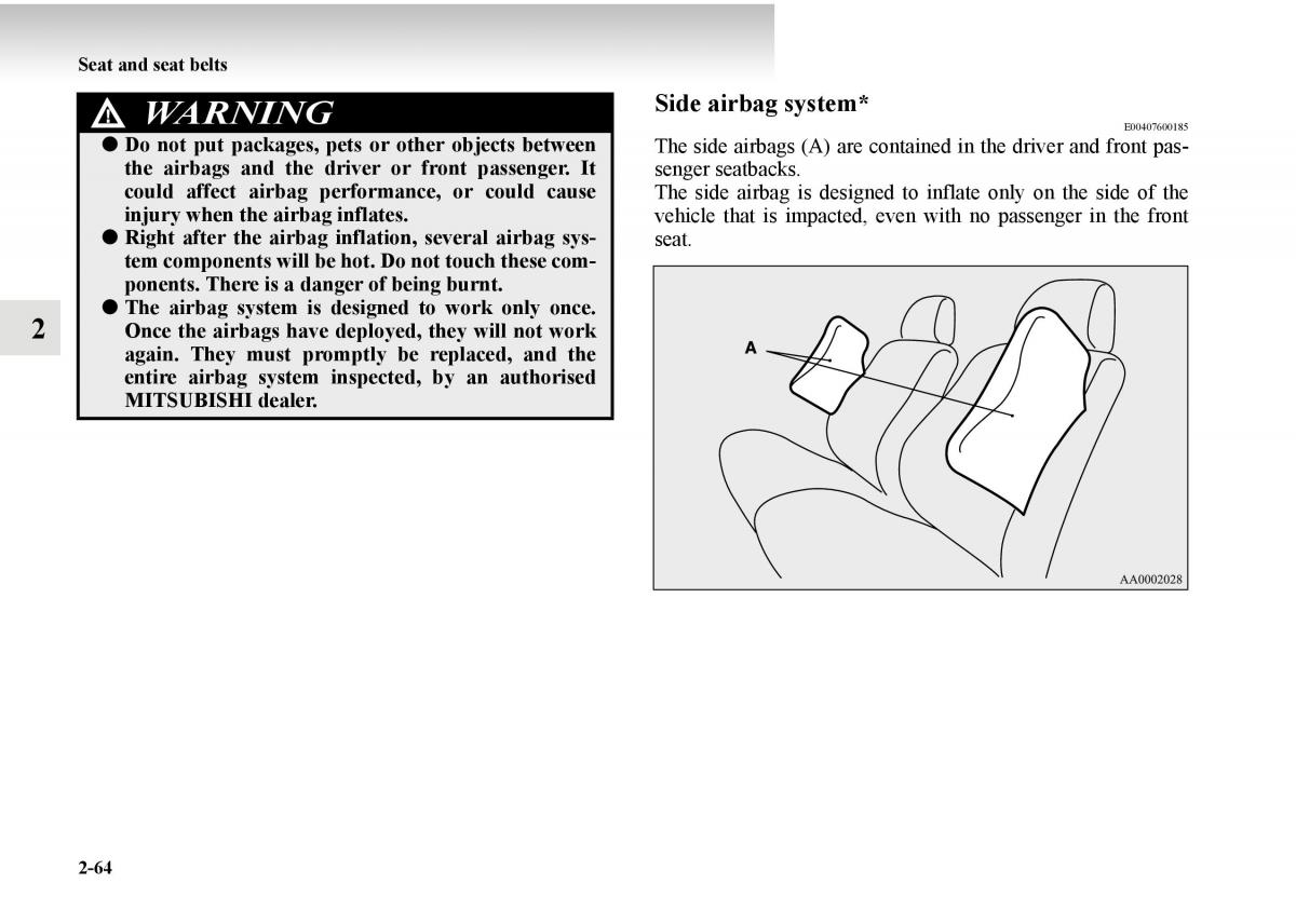 Mitsubishi Outlander II 2 owners manual / page 142