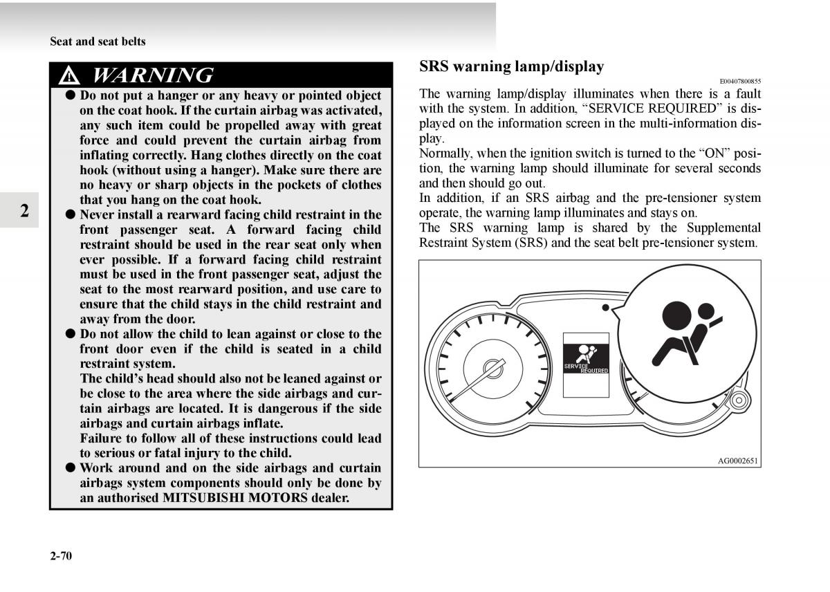 Mitsubishi Outlander II 2 owners manual / page 148