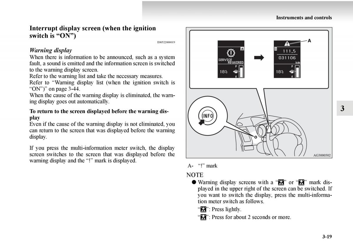 Mitsubishi Outlander II 2 owners manual / page 169