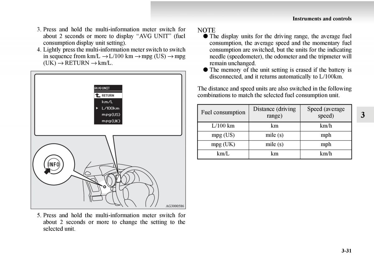 Mitsubishi Outlander II 2 owners manual / page 181