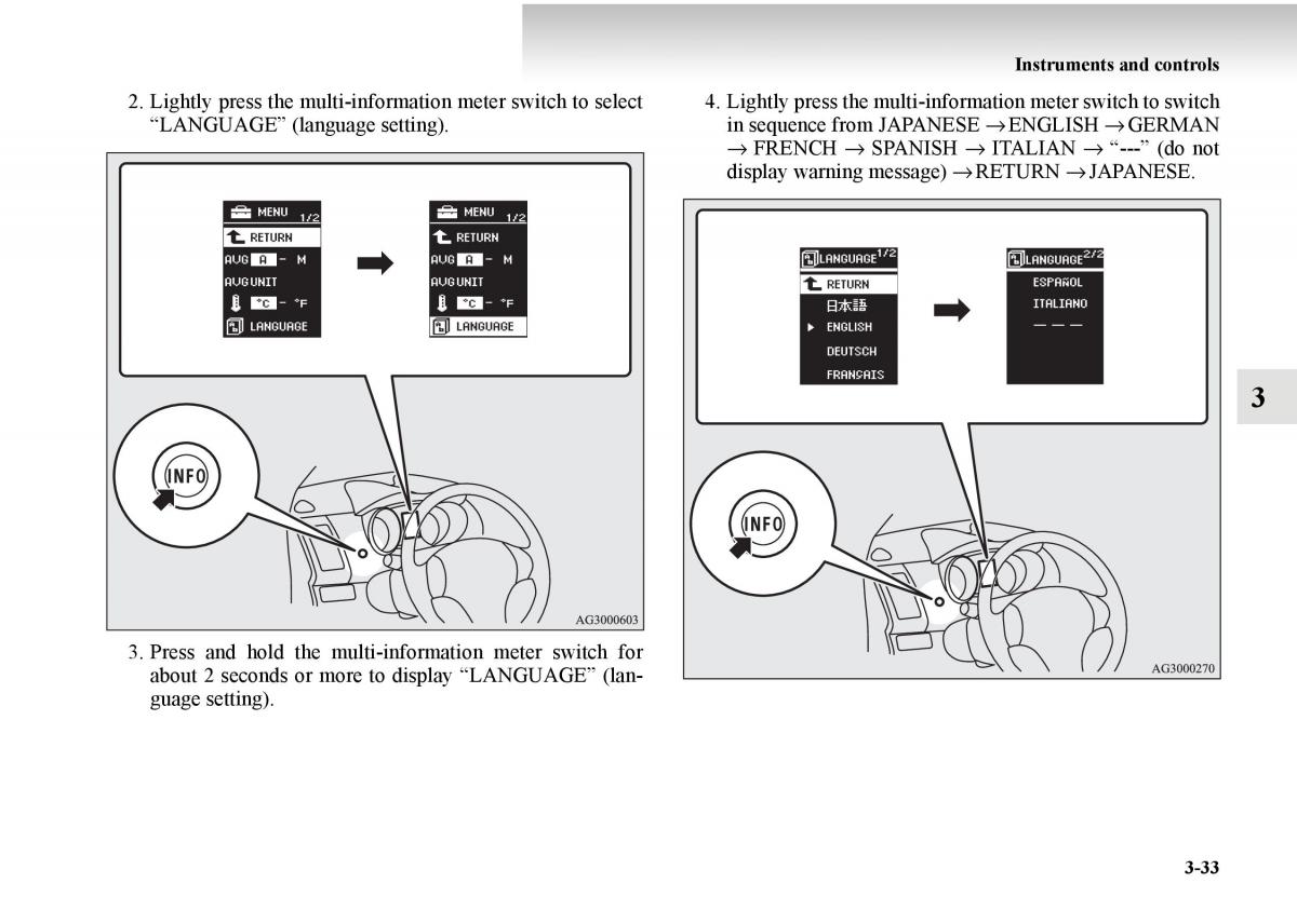 Mitsubishi Outlander II 2 owners manual / page 183