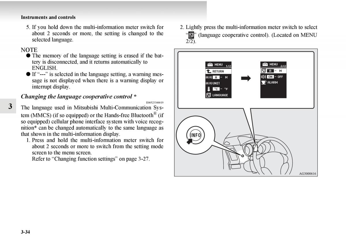 Mitsubishi Outlander II 2 owners manual / page 184