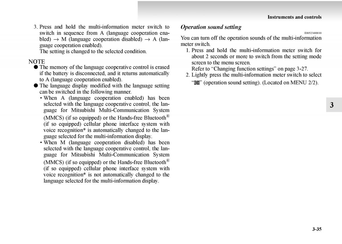 Mitsubishi Outlander II 2 owners manual / page 185