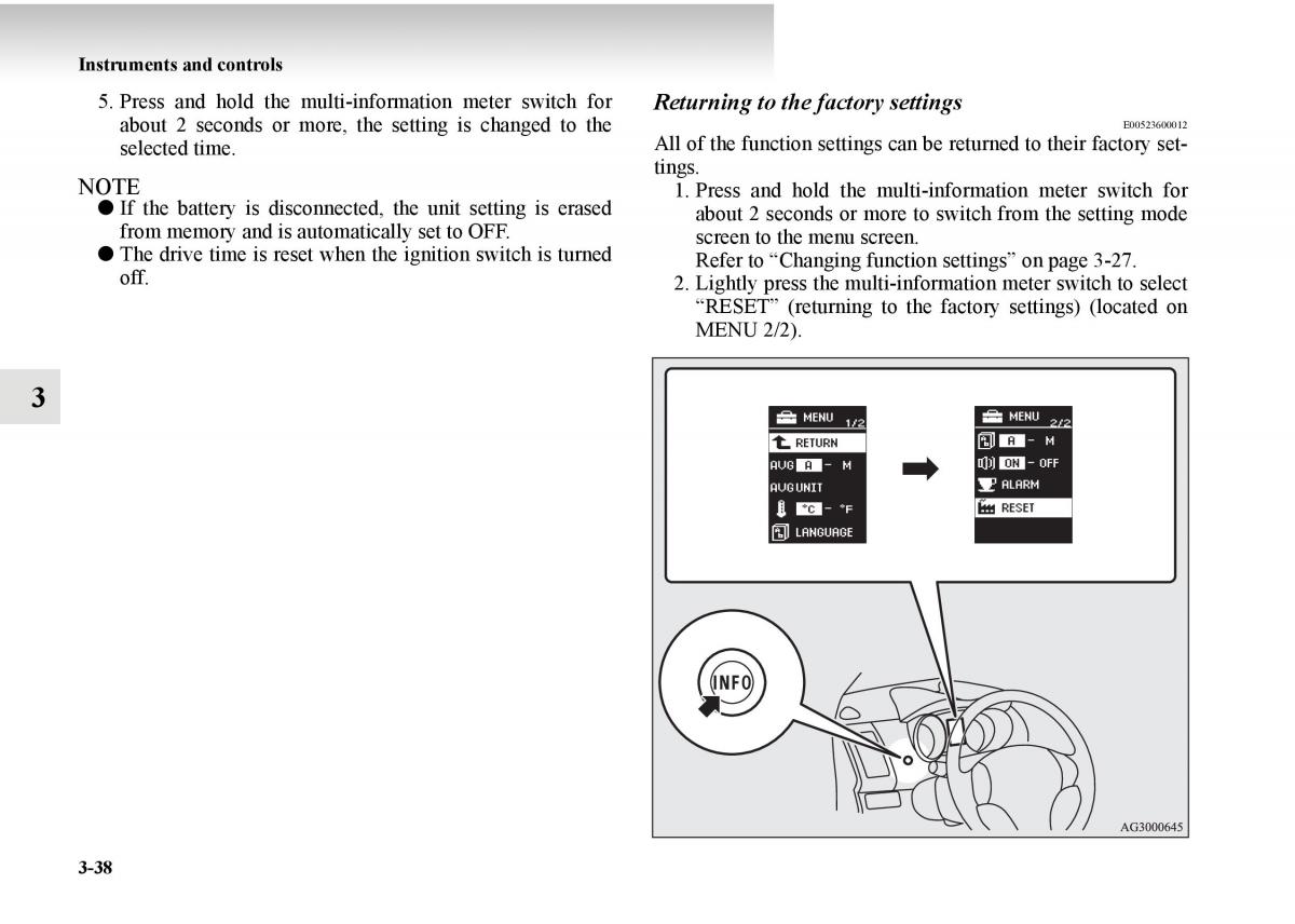 Mitsubishi Outlander II 2 owners manual / page 188