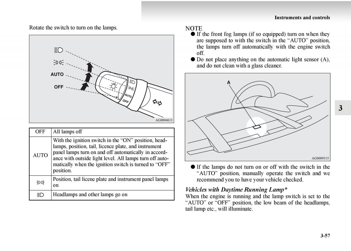 Mitsubishi Outlander II 2 owners manual / page 207