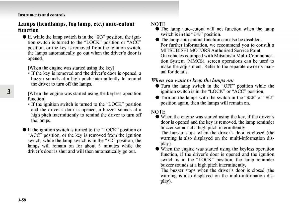 Mitsubishi Outlander II 2 owners manual / page 208